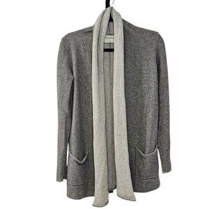 Aritzia Babaton Open Front Wool Cashmere Cardigan, Pockets, Grey, Size Small